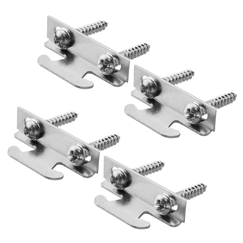 AXLIZER 2 Sets Curtain Rod Side Bracket Curtain Rod Ceiling Side Mounting Bracket with Screws Curtain Hook Accessories, Silver - Image 1